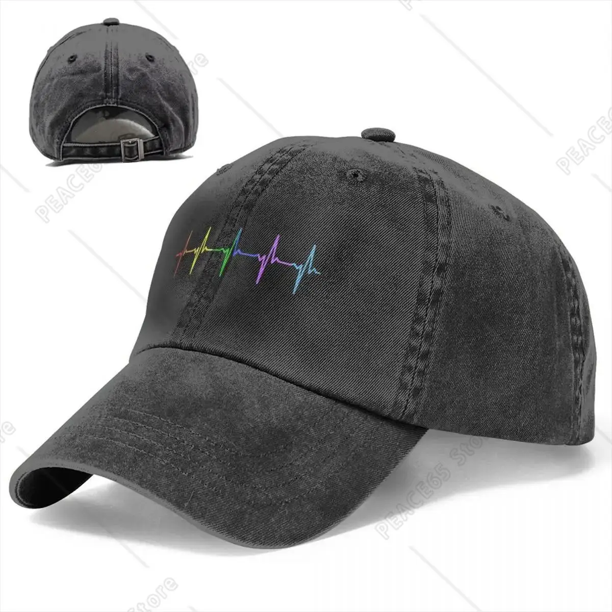 Bonés de beisebol unisex arco-íris pulso hearbeat, orgulho gay, chapéus afligidos Lgbq, casual outdoor verão headwear, mulheres e homens