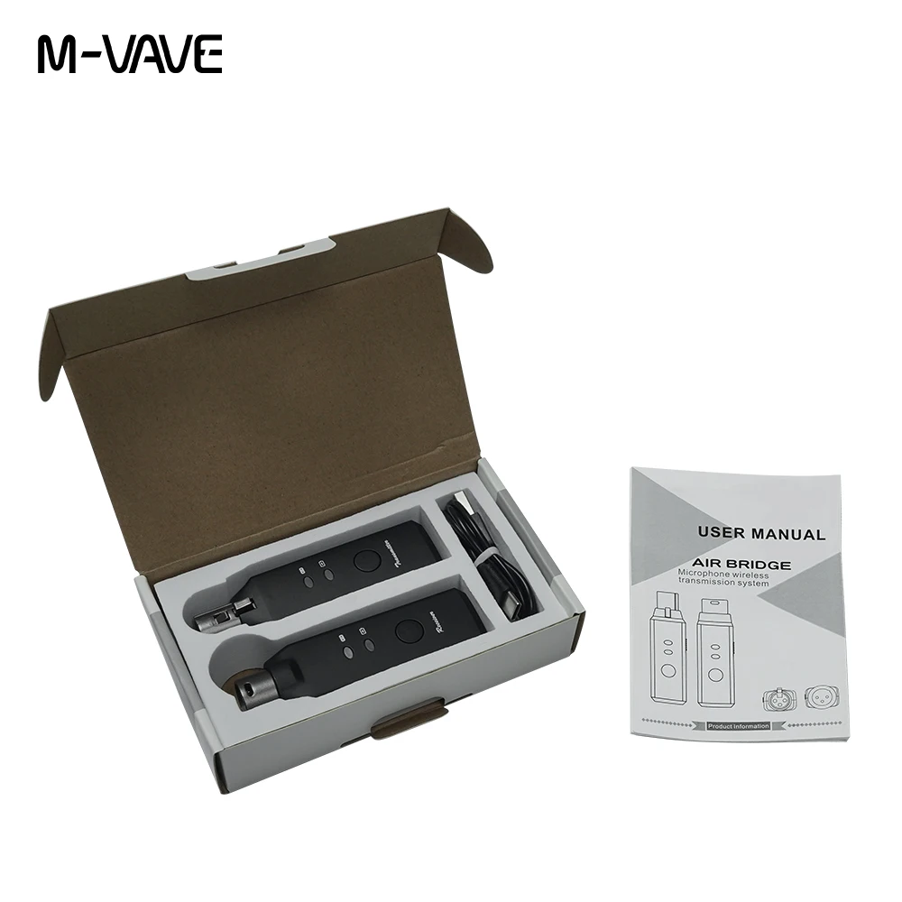 M-VAVE WP-7 XLR Microphone System Dual Channel 2.4G Microphone Wireless Transmitter Receiver