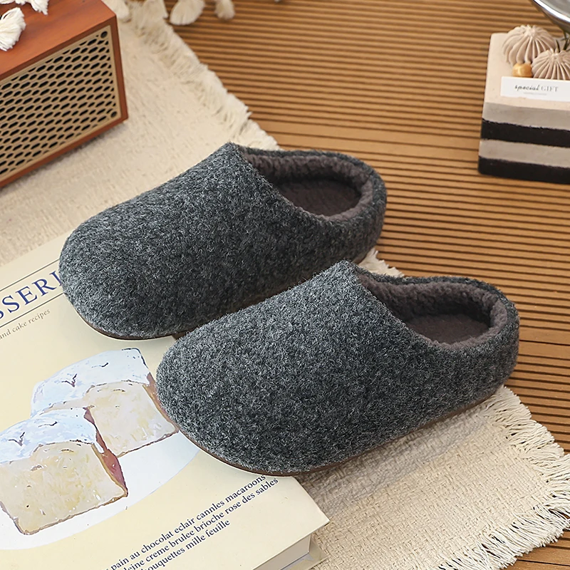Children Winter Mule Girls Slippers Plush Warm Slip on Shoes Non Slip Soft Sole Indoor Home Casual House Slippers Kids Flats