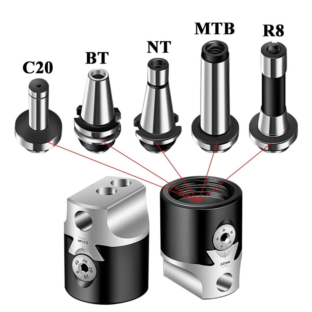 Imagem -04 - Adaptador de Cabeça Aborrecida para Cabeça Aborrecida Suporte para Ferramentas Bt30 Mt2 Mt3 Mt4 C20 C25 Nt30 r8 f1 Comprimento 50 mm 75 mm 1pc