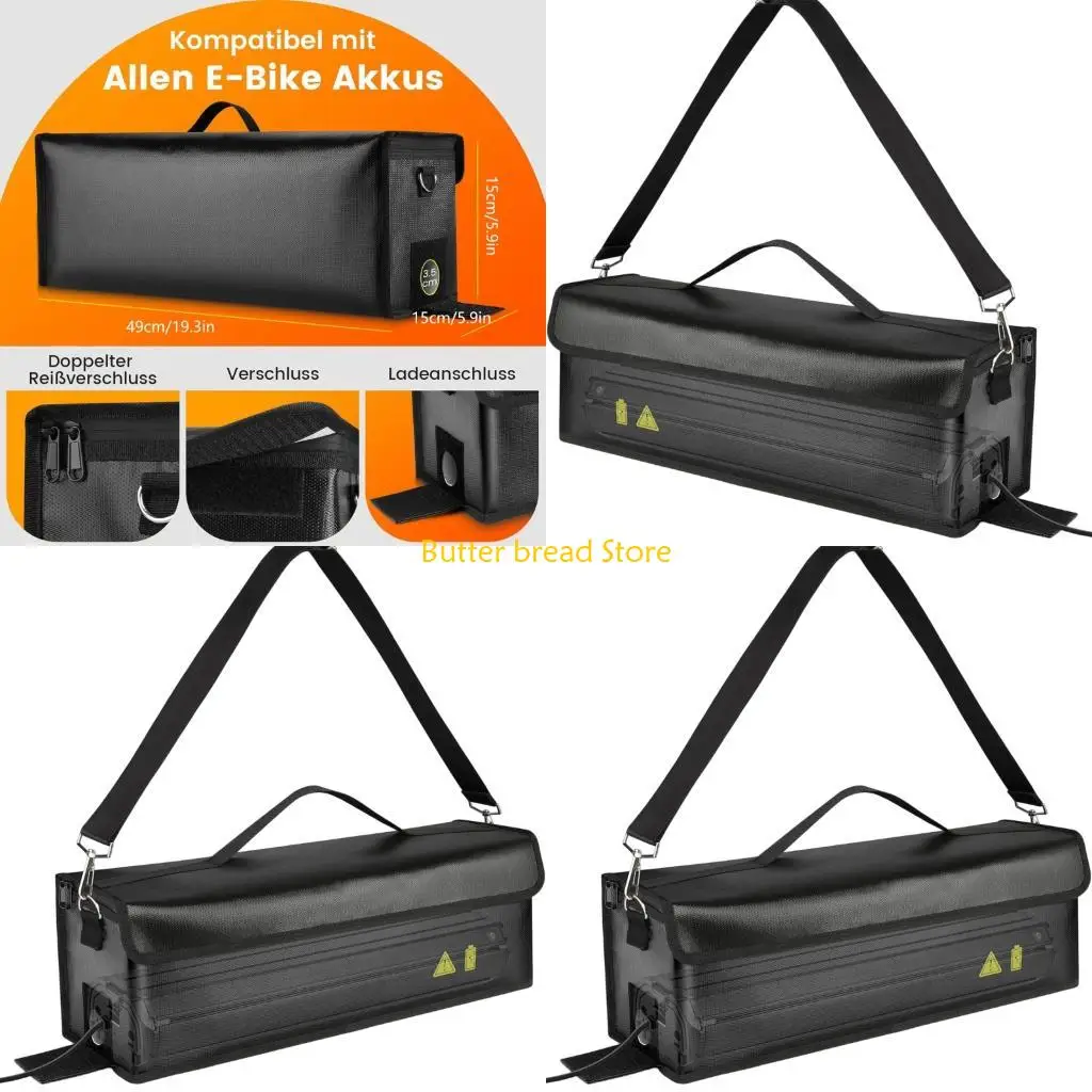 W89C Burst Proof Fireproof Waterproof Electric Bike Battery Storage Safety Bag