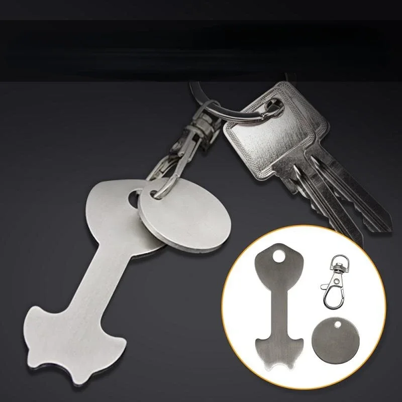 1Set Coin Holder Trolley Tokens Keychain Shopping Hook Multifunctional Shopping Cart Metal Aluminum Alloy Key Ring