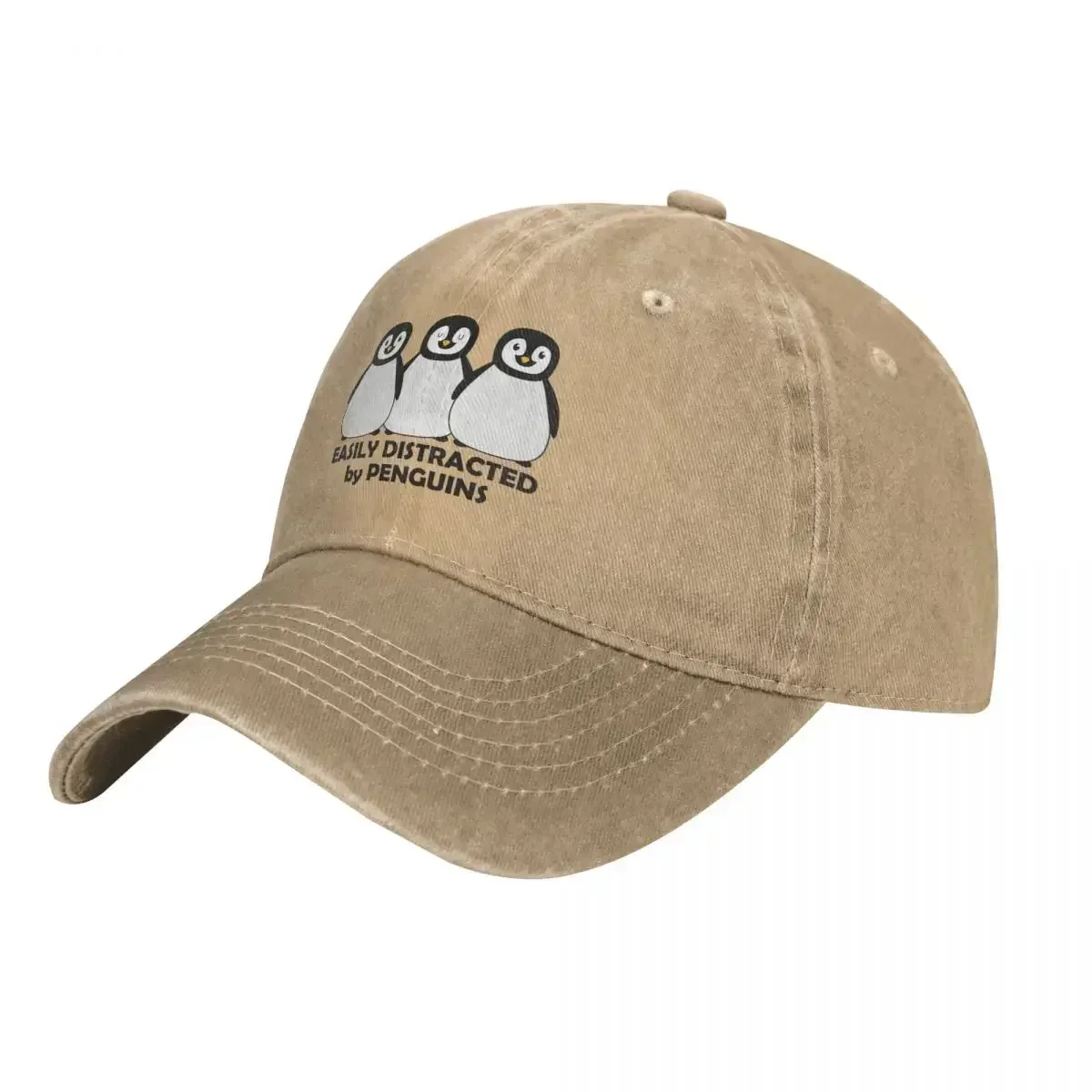 New Easily Distracted by Penguins Cowboy Hat fashionable Trucker Hats Outdoor All Seasons Travel Adjustable Cap Fit Women Men
