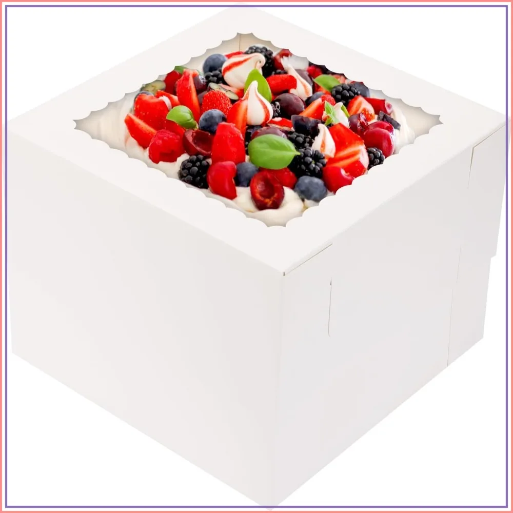 

28pcs 10x10x8 Inch Cake Boxes for Pastries, Desserts, Pie, Birthday Party, White