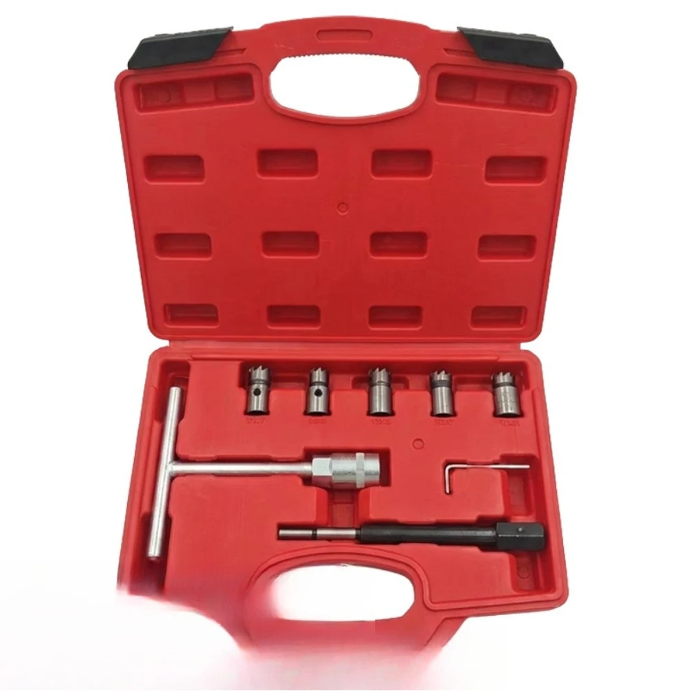 6/7/10/17pcs Diesel Seat Cleaning Tool Set,  Seat Reamer & Restoration Kit for Diesel Vehicles