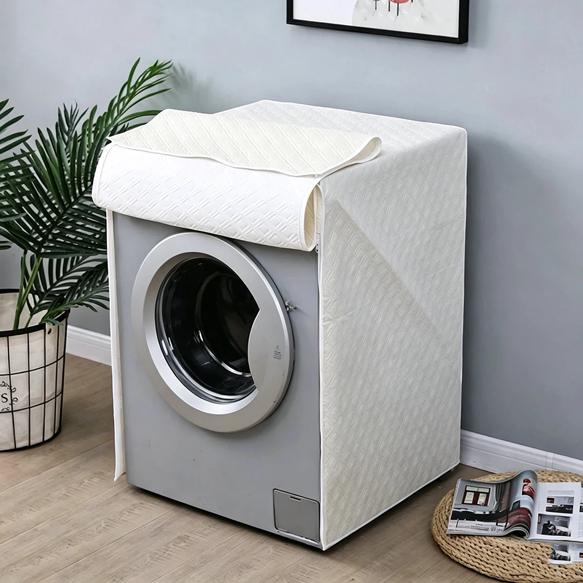 Universal Washing Machine Dust Cover, Made of PEVA, Protects Clothes From Dust and Facilitates Storage in The Laundry Room