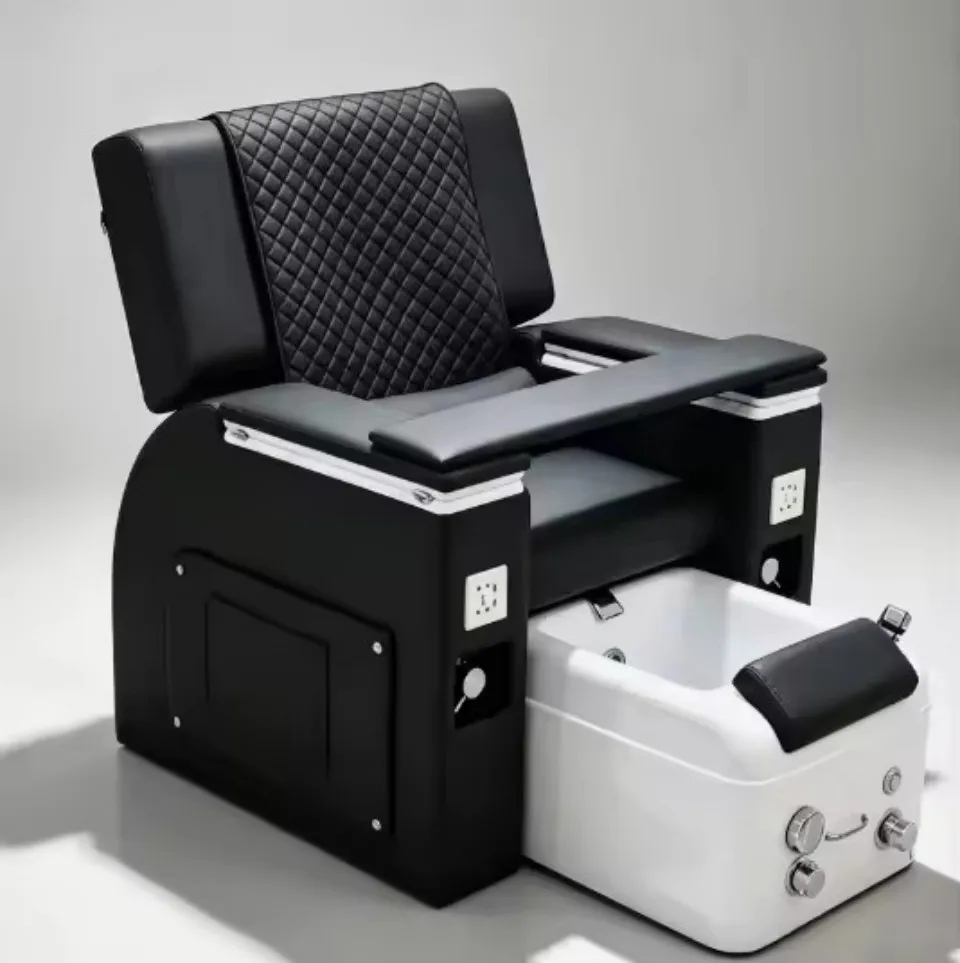 Nail Salon Spa Pedicure Chair Electric Kneading Massage Adjustable Back Pipeless Jet System Stainless Steel PU Salon Furniture