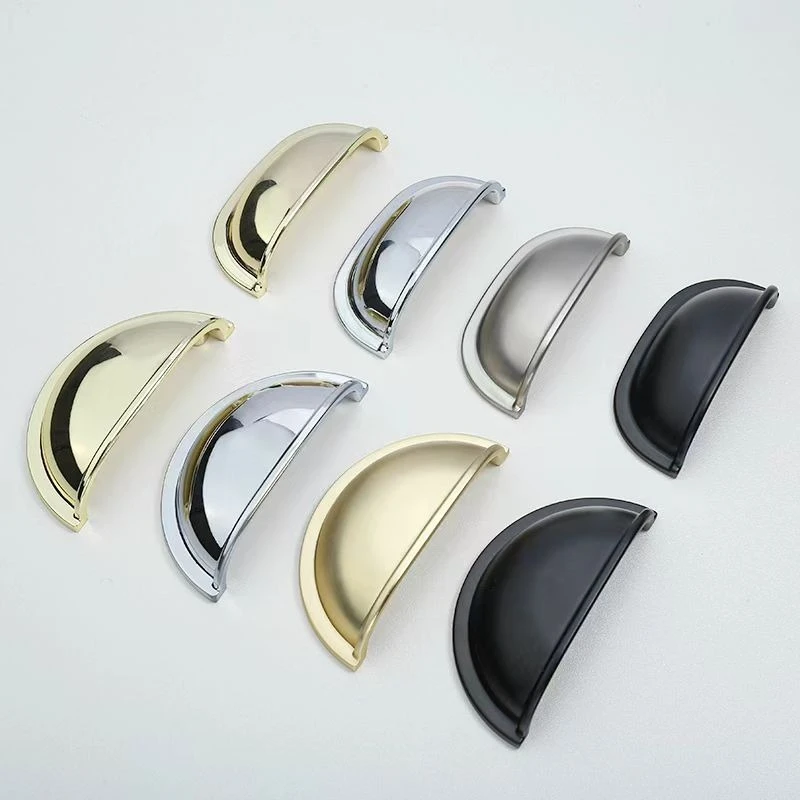 Half round drawer handle North European style handle, floor standing wardrobe shell handle,zinc alloy light luxury Chinese styly