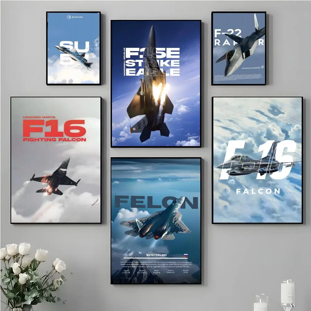 Powerful Cool And Handsome F-Fighter Series Poster High-definition stickers ideal gifts for living rooms hallways