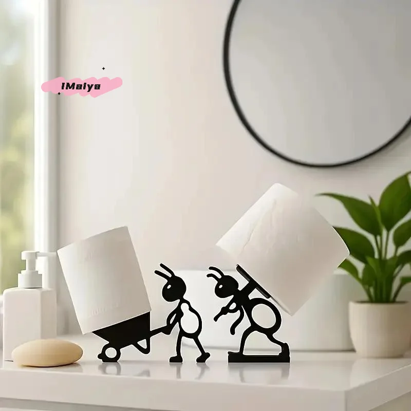 M-3D Printed Cute Simple Ant Tissue Holder Figurines Home Desktop Paper Bracket Decoration Creative Ornaments For Holiday Gift