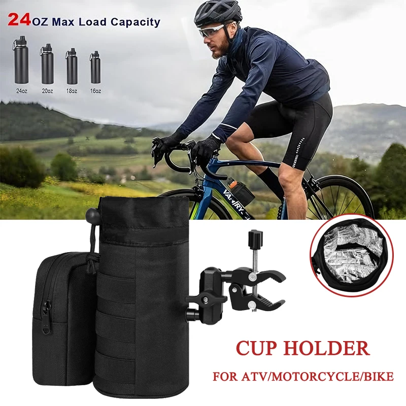 

Держатель для напитков для мотоцикла, держатель для чашки для квадроцикла, подходит для крепления на руль 0,7 "-1,8" для квадроцикла, мотоцикла, велосипеда, инвалидной коляски, лодки, скутера, тележки для гольфа