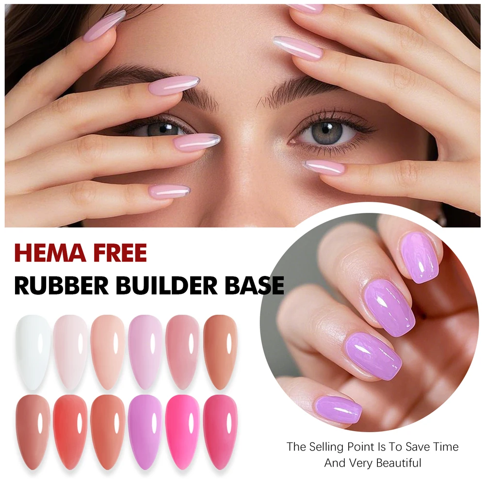 FZANEST HEMA FREE Rubber Builder Base Gel Nail Elastic Texture Thinner Viscosity Nail Care Builder Gel UV Gel Nail Supplies