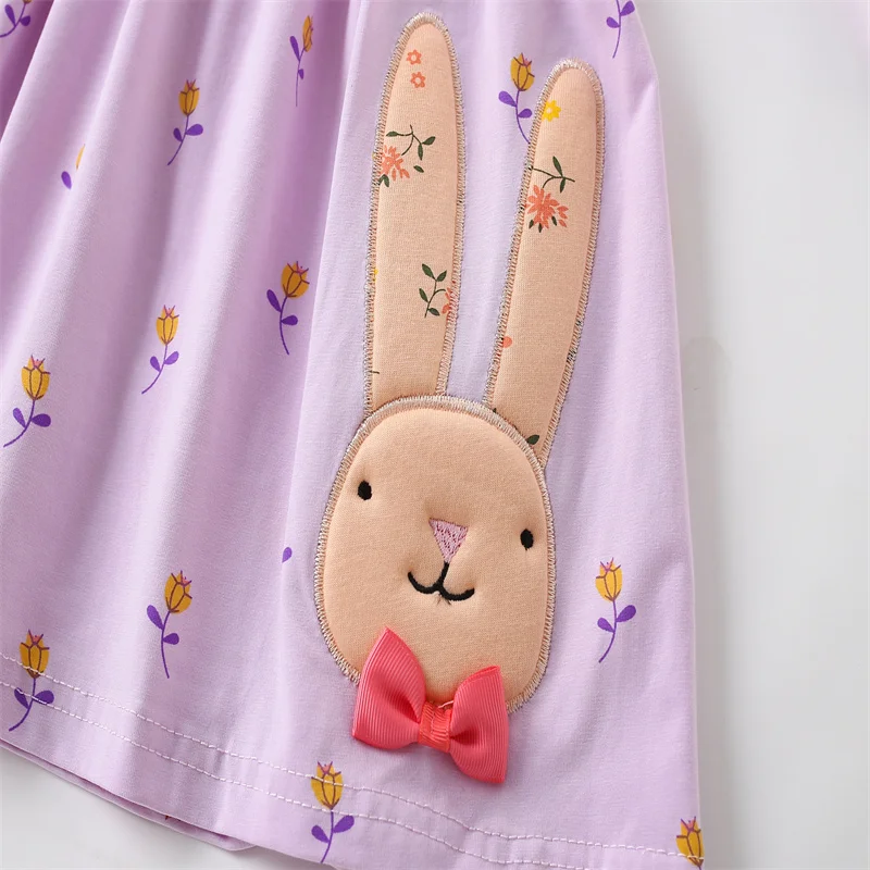 Jumping Meters 2-7 Bunny Princess Girls Dresses Fairy Tale Cotton Long Sleeve Children\'s Clothes Party Fashion Kids Frocks