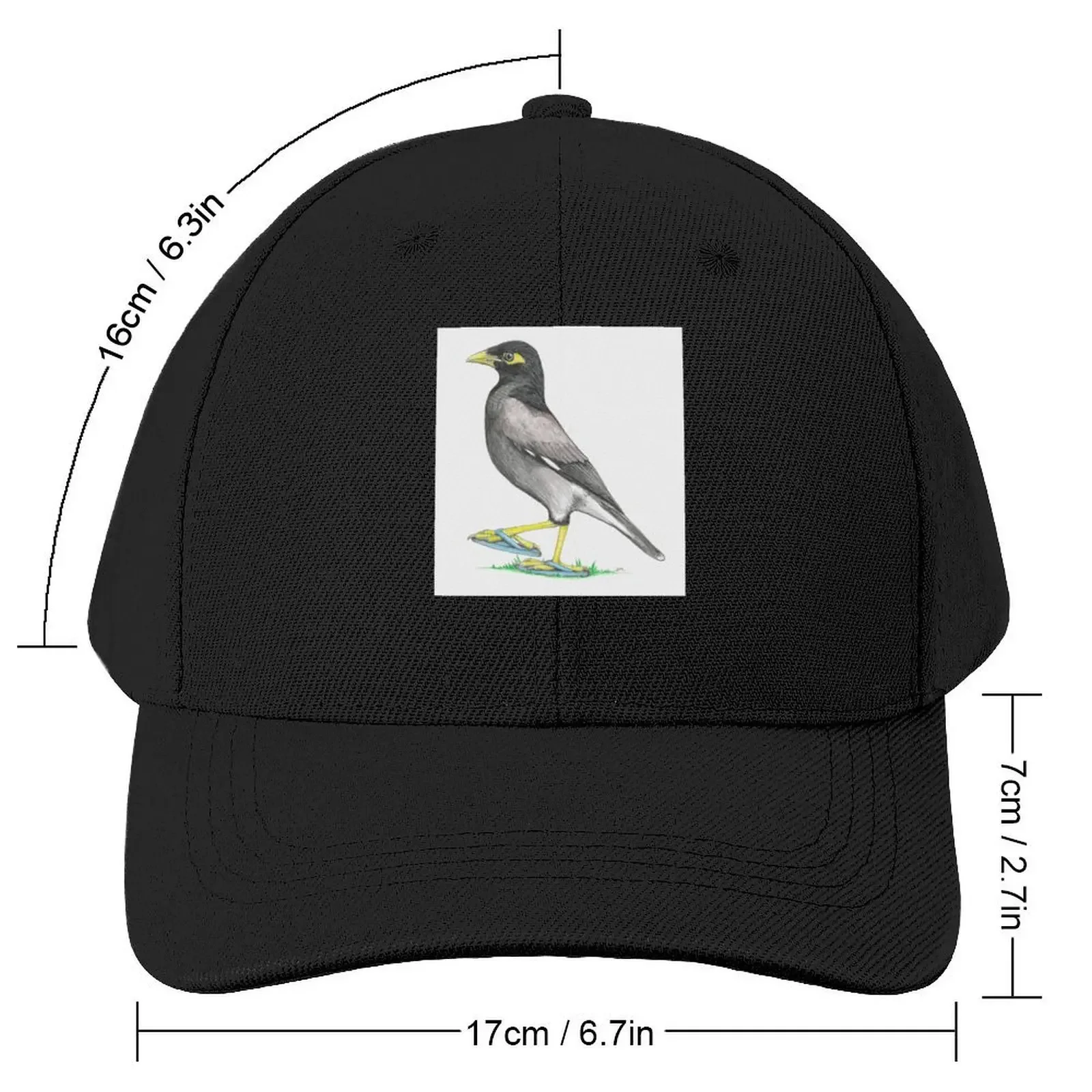 Myna in Flip Flops Baseball Cap cute Brand Man cap Kids Hat Women's Golf Clothing Men's