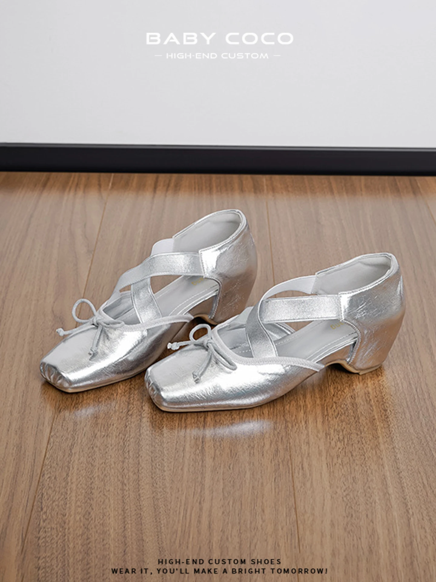 ballet-flat-mary-jane-shoes-women's-knot-bow-cross-bandage-ballet-slip-on-shoes-leather-version-increased-height