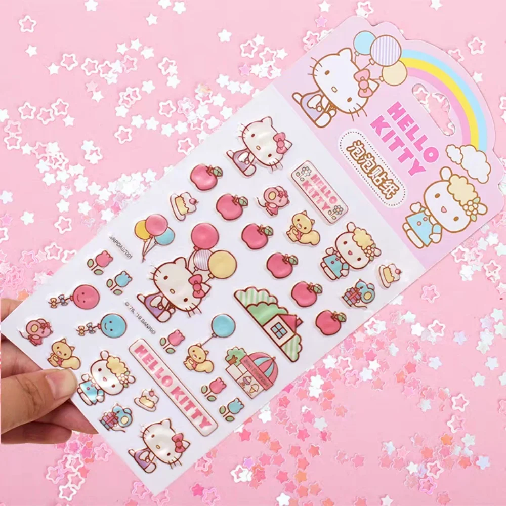 Genuíno sanrio dos desenhos animados adesivos bonito olá kitty diy artesanato brinquedo decalques estudantes planejadores caneca de água telefones decoração adesivo presente da menina