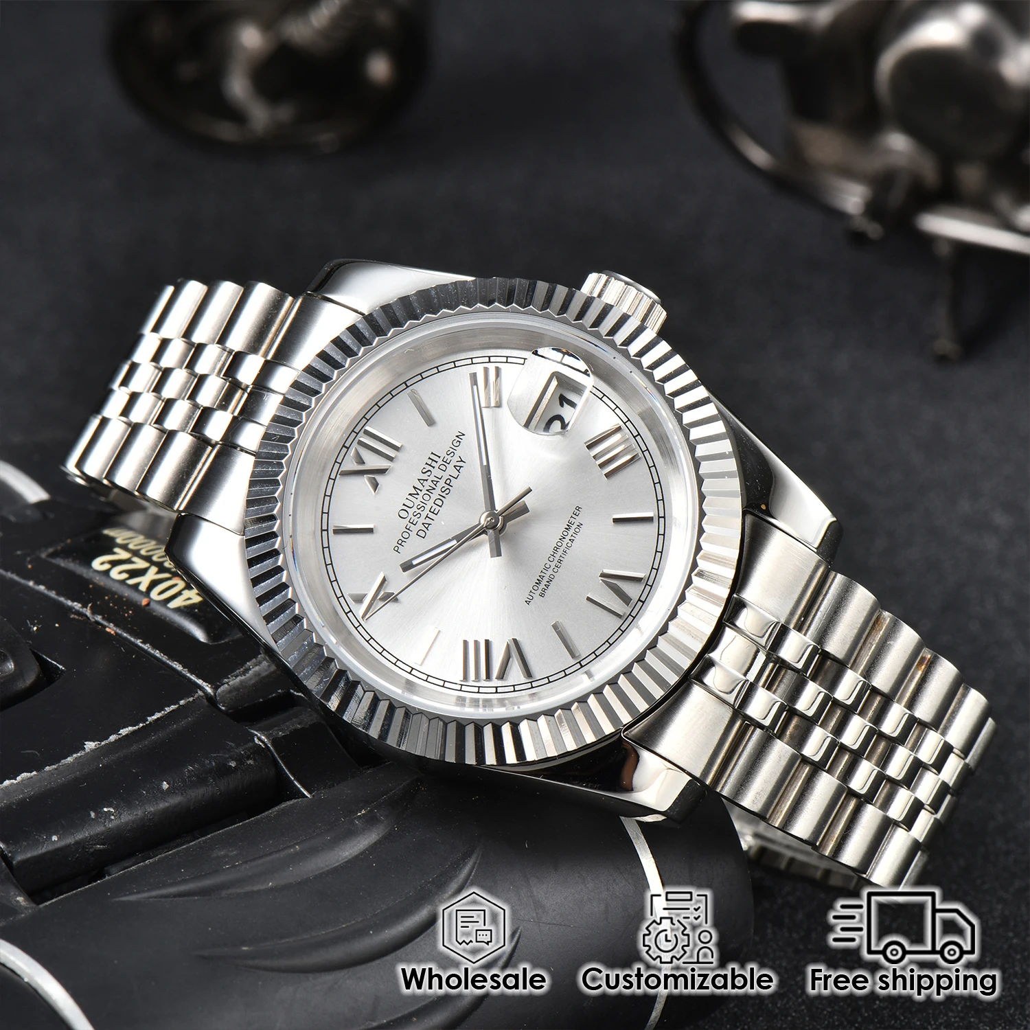 39 مللي متر/36 مللي متر ساعة رجالي NH35 التلقائي زوجين ساعة عادية موضة تاريخ عرض مقاوم للماء الملونة الهاتفي تخصيص ساعة معصم