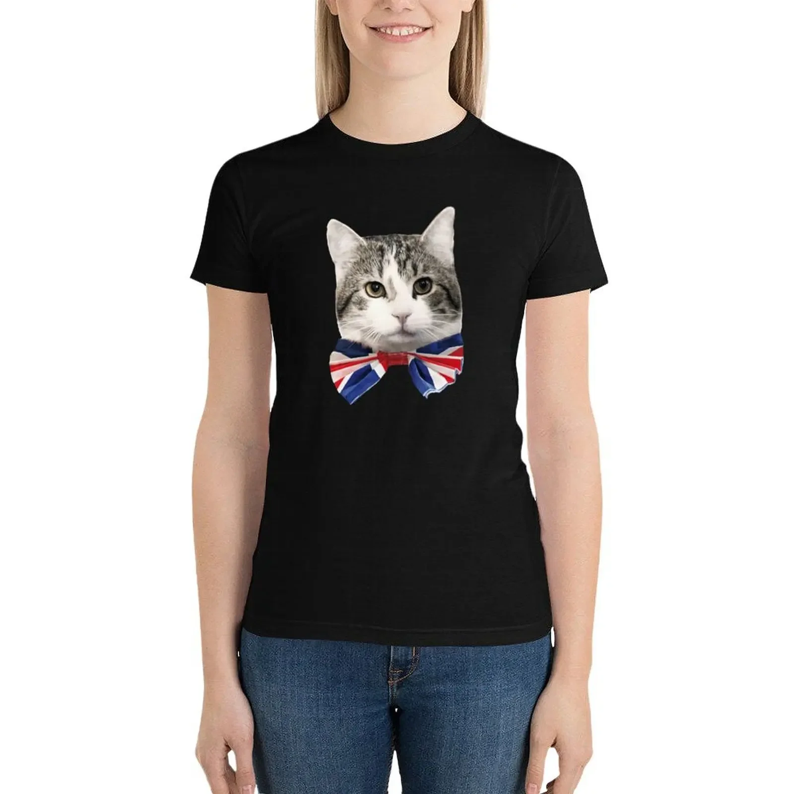 

Larry the cat downing street, Larry at Number 10 T-Shirt summer tops Short sleeve tee funny Women's t-shirt