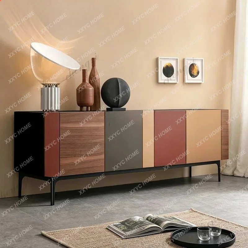 XX light luxury dining side walnut storage cabinet modern home living room solid wood porch cabinet