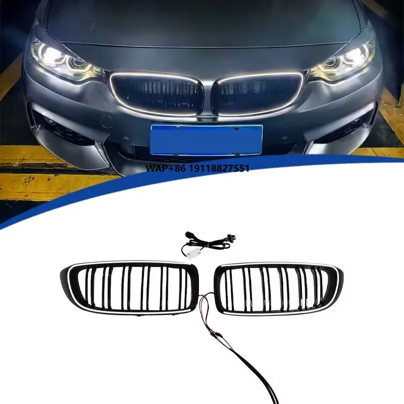 LED net light for  4 Series F32 2013 2014 2015 2016 2017 2018 2019  Luminous center grid modified ring front grille net light