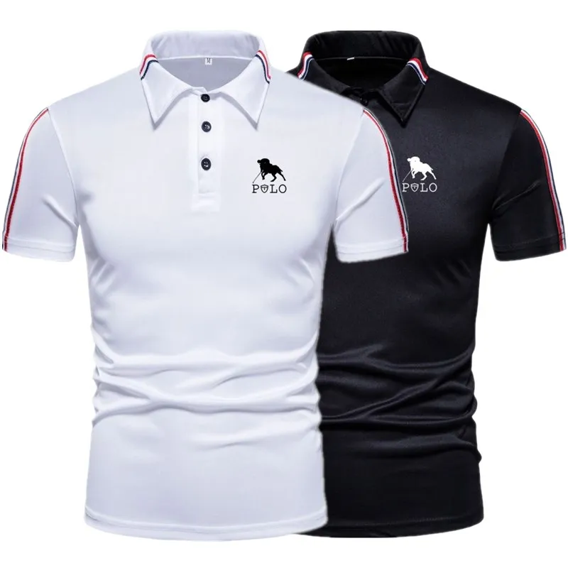 Brand new Summer Luxury Polo Shirt Men\'s Large T-shirt Tight Shorts Sleeve Collar Business T-shirt