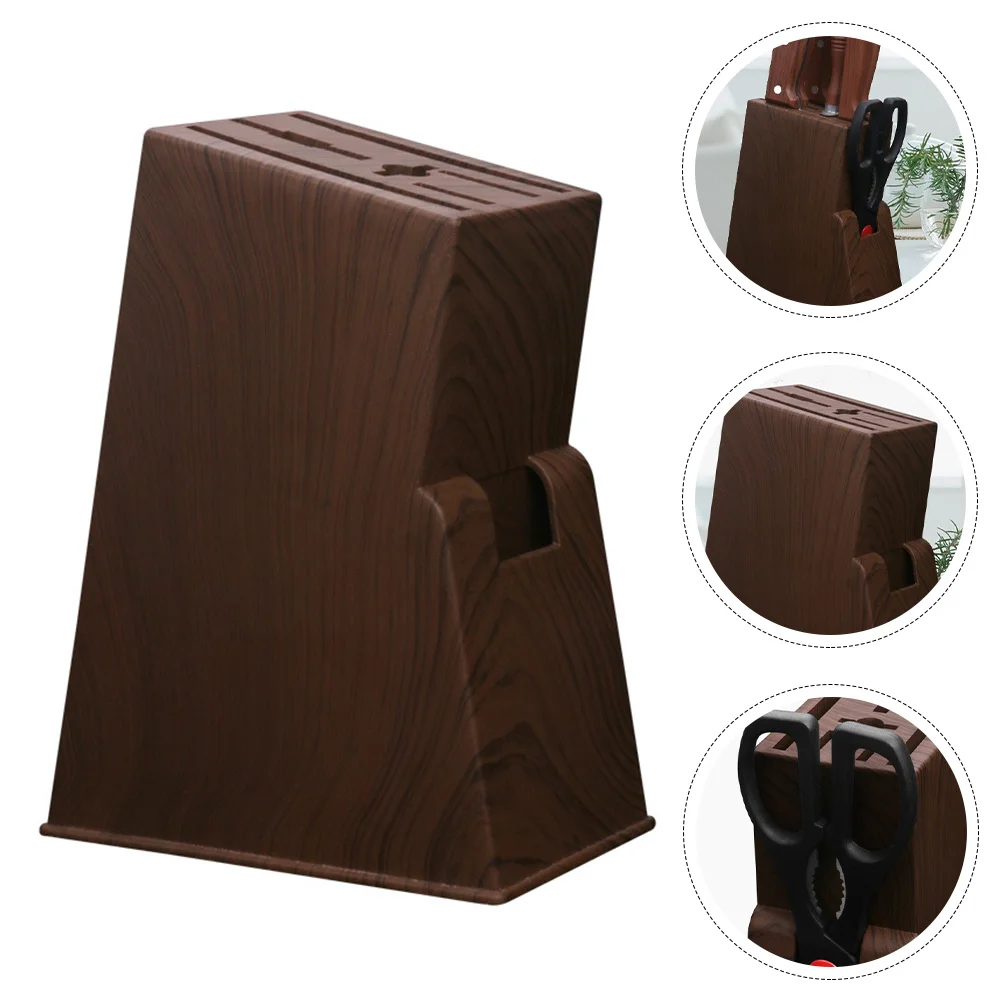 Knife Holder Storage Block Home Kitchen Rack Shelf House Stand Cutting Tool Plastic Desktop