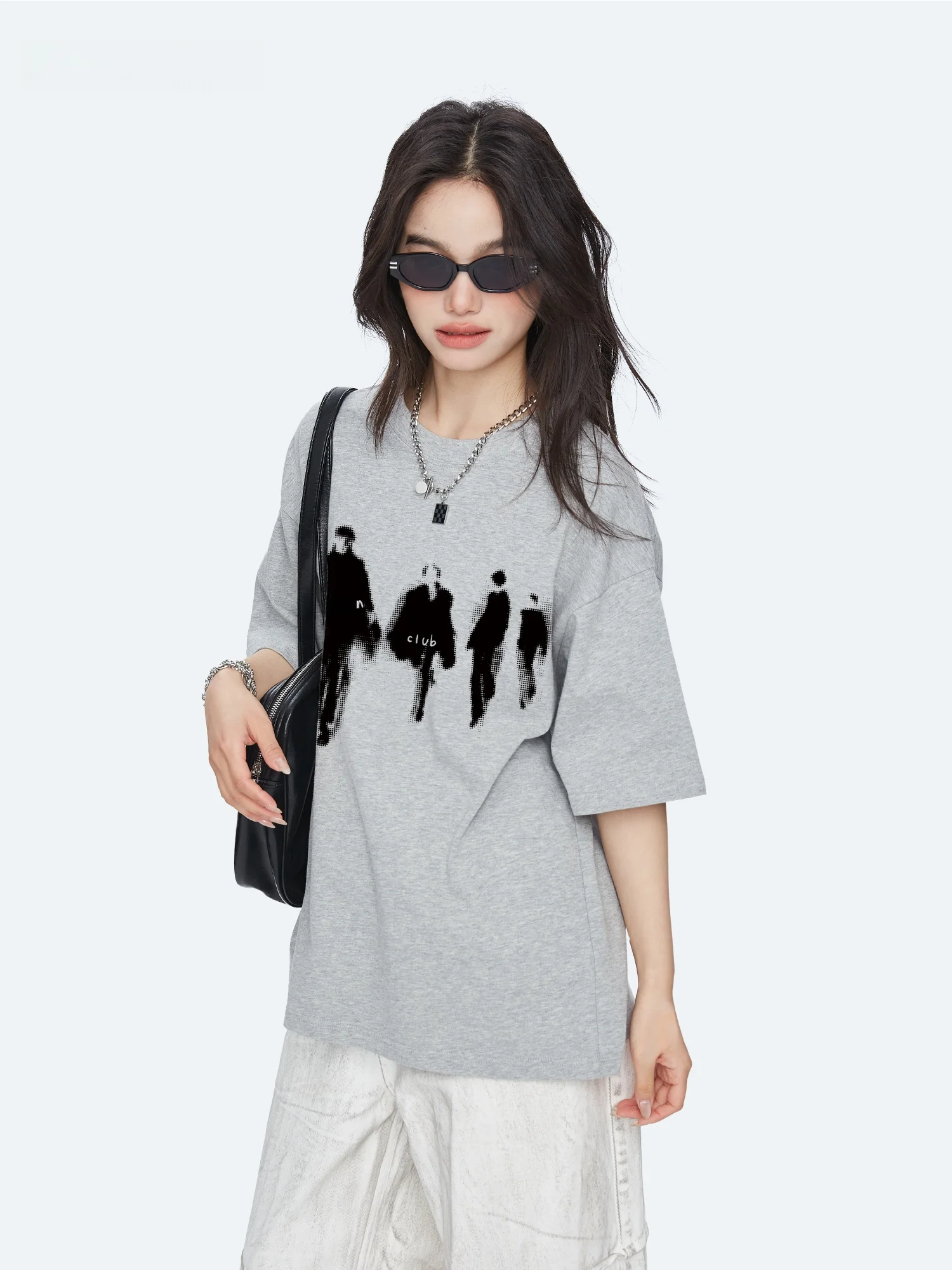 Capricorn American Shadow Cool Cotton Short Sleeve Women's T-shirt Summer Trendy Loose Half Sleeve Top Street Style Print