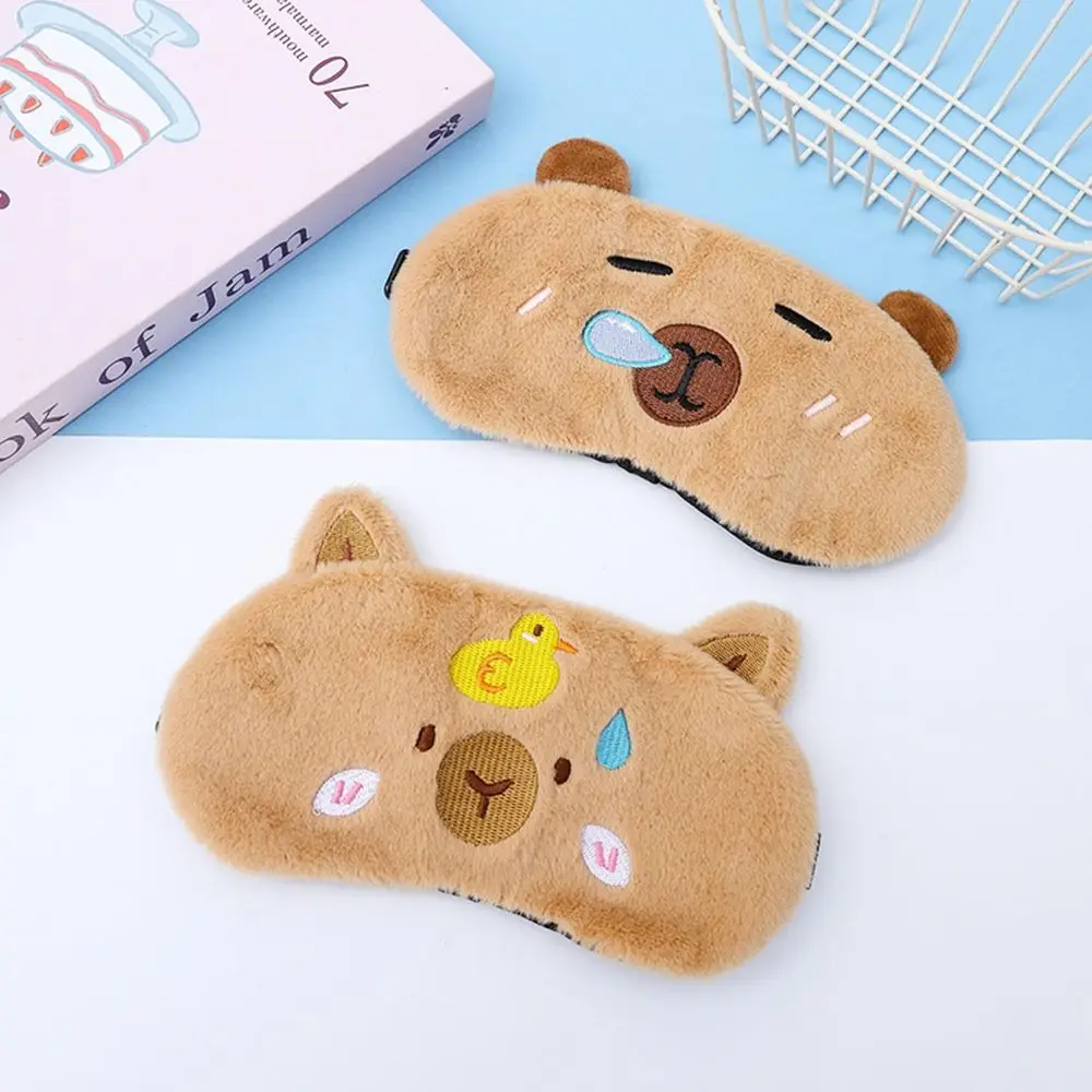 

New Capybara Sleep Eye Mask Cartoon Relaxing Eye Shade Soft Blindfold Birthday Gift