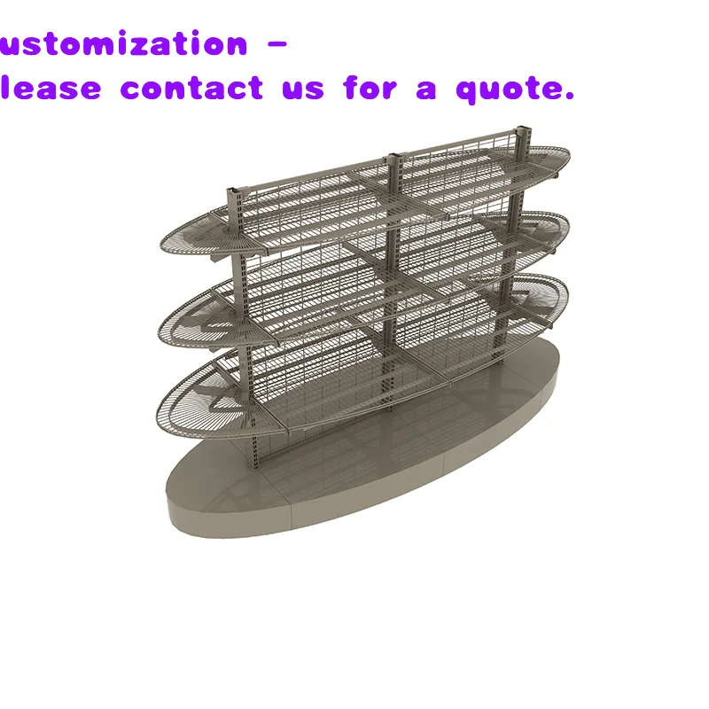 

custom.Hot Sell Retail Display Shelves Double-sided Wire Metal Shelves Store Supermarket Equipment