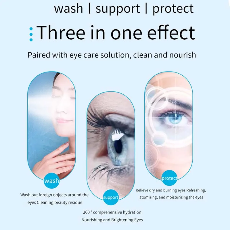 Nuovo modello portatile Nano Dispositivo per la cura degli occhi del viso Vapore caldo Spruzzatore di nebbia Vuoto Rinfrescante Idratazione Riutilizzabile Rilassamento degli occhi