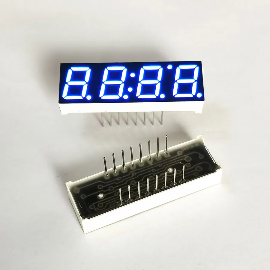 10Pcs 0.39 Inch 4-bit 16-pin Clock Blue Light Digital Module KYX-3492AB/BB 40*12.8*7MM LED Digitron Common Anode Cathode Digital