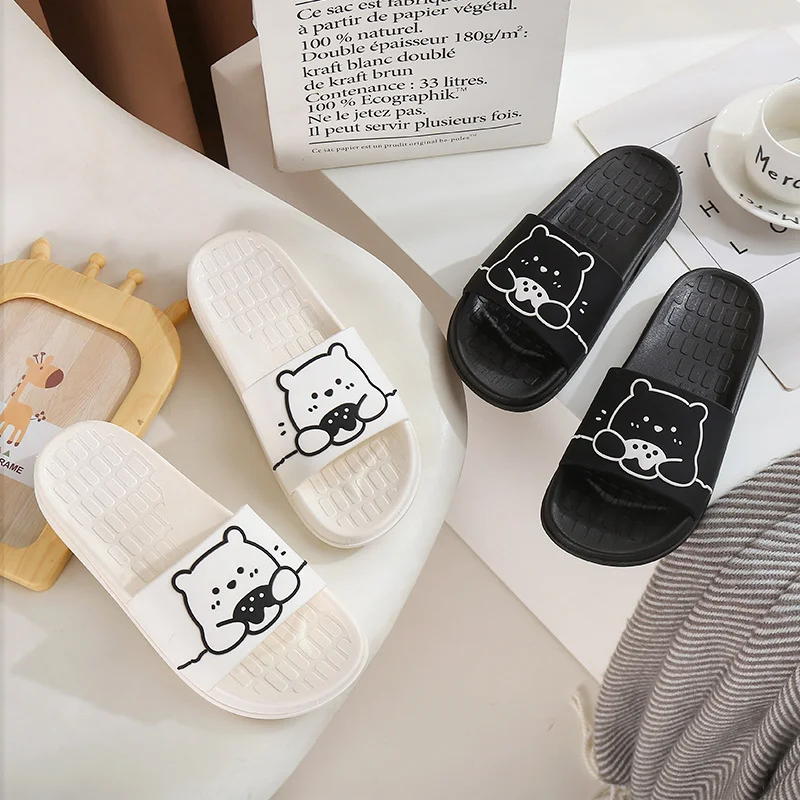 Woman Summer Beach Slides Cartoon Teddy bear women shoes Platform Cloud Sandal Flip Flops cute Non Slip Anti Skid Ladies new