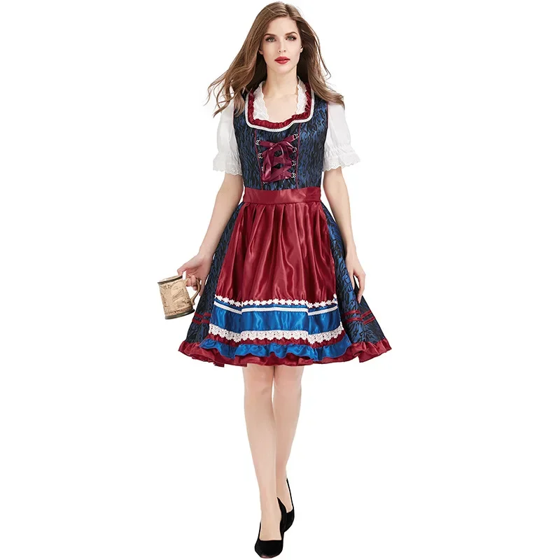 

Germany Oktoberfest Carnival Costume Beer Maid Tavern Wench Waitress Outfit