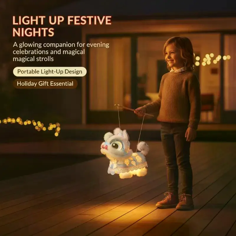 Chinese New Year Lion Dance Lantern Portable DIY Handmade Decor for Home Spring Festival Party Kids Holiday Gift