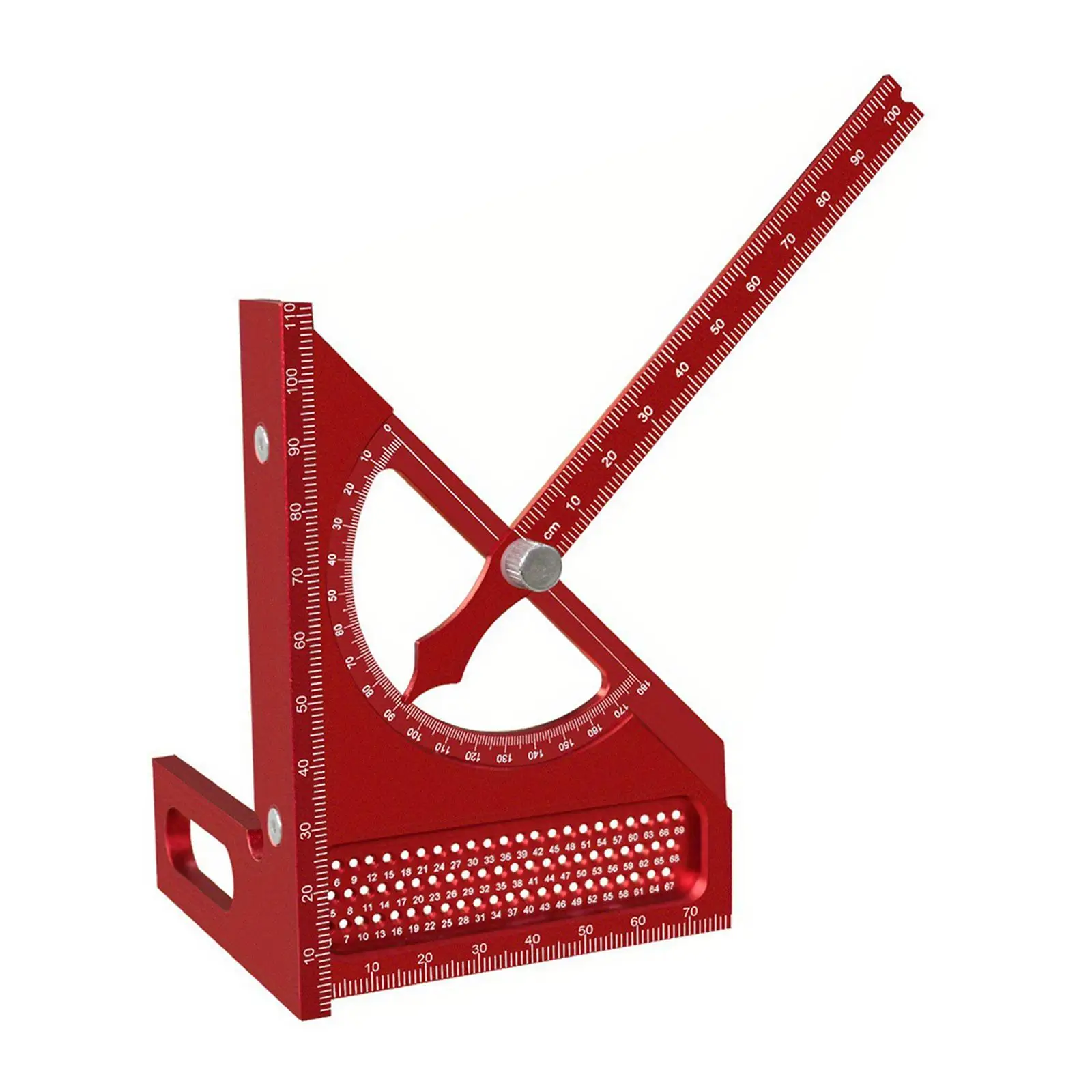 Carpenter Square Aluminum Alloy 0-180 Degree Miter Triangle Ruler Adjustable Multi Angle Measuring Tool for Office Workshop