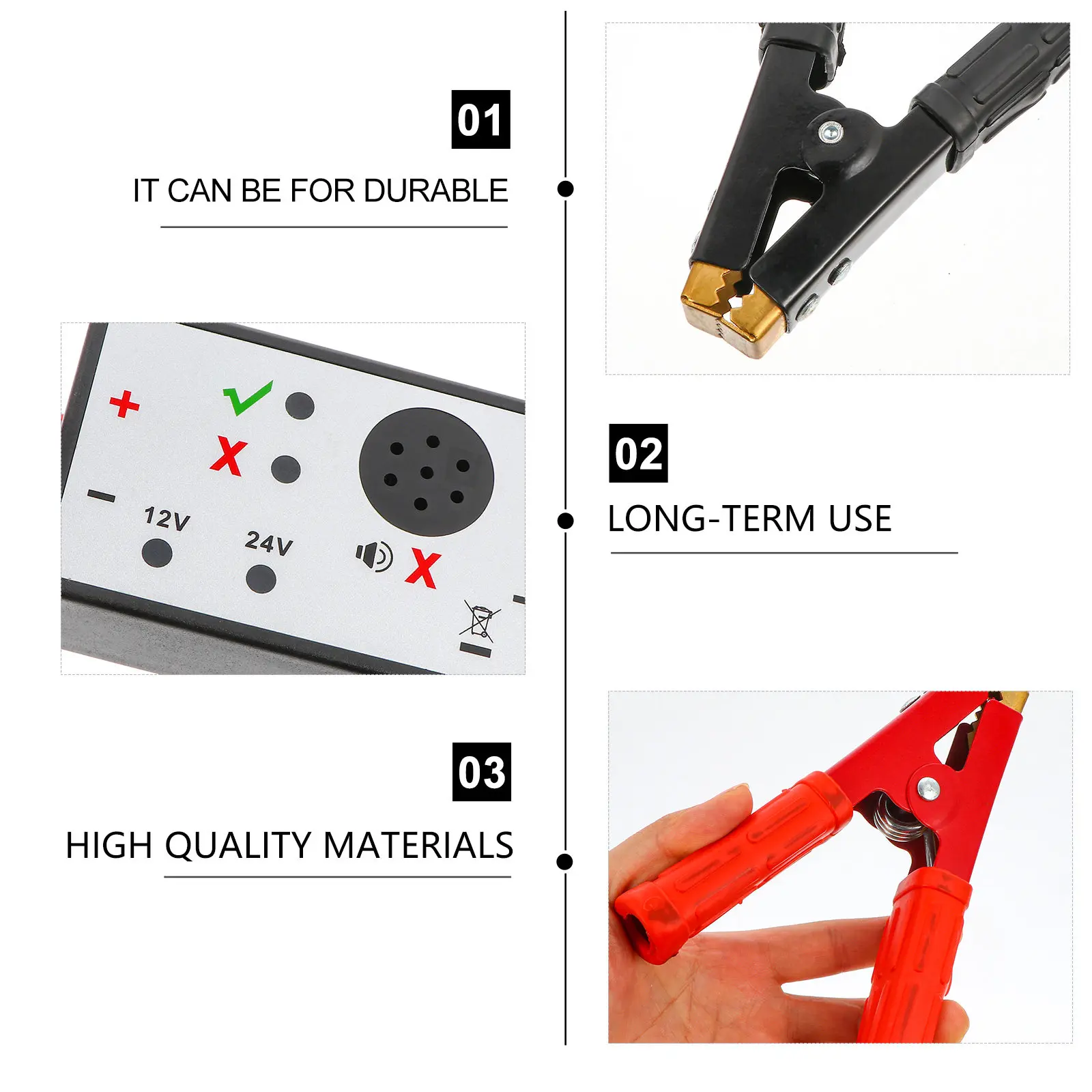 1Pcs Car Anti-Zap Surge Absorber Protector High-Quality ABS Material Easy Install Remove Battery Terminal Mount with LED Status