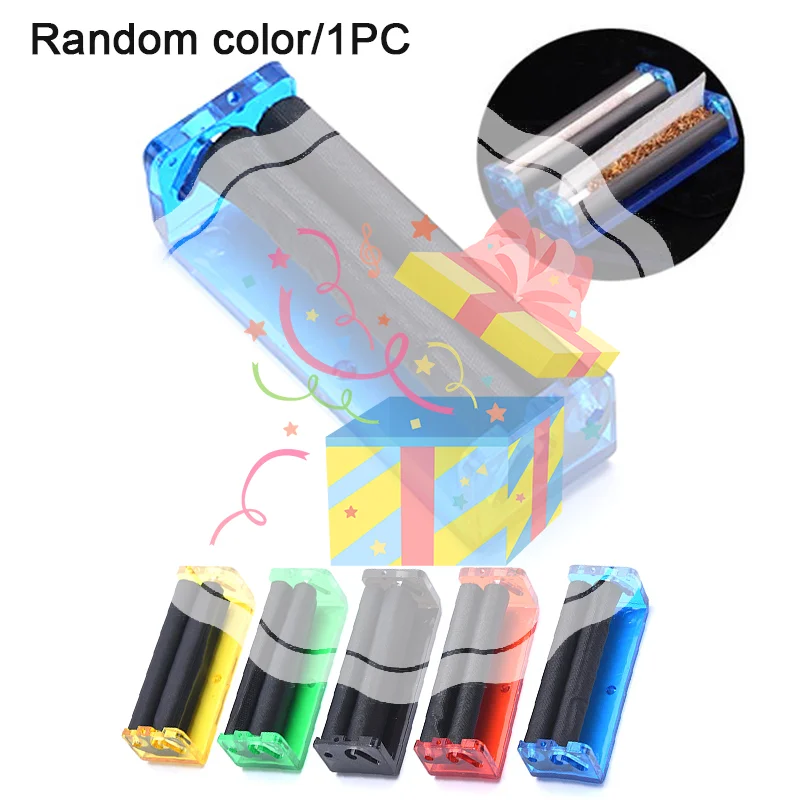 

1 шт., 70 мм, легкая ручная машина для курения сигарет, табака, роликовая машина, прозрачный цвет, случайный выбор