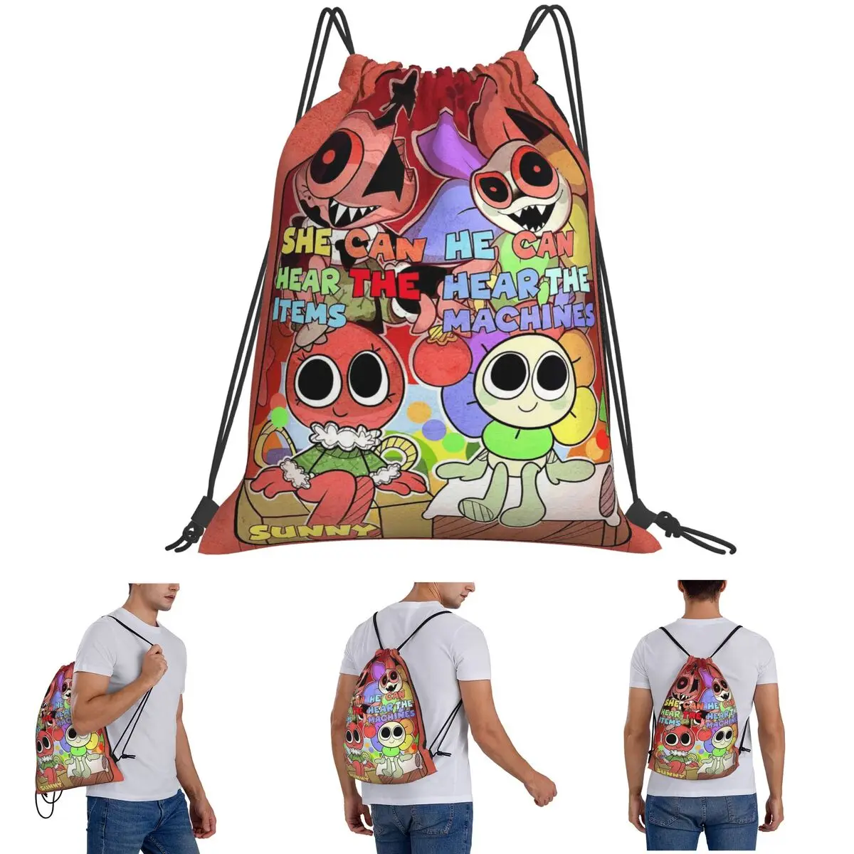 حقائب ظهر Bobette and Dandy Cartoon Dandy's World حقائب ظهر كاجوال برباط حقيبة أحذية حقائب كتب للمدرسة للرجال والنساء