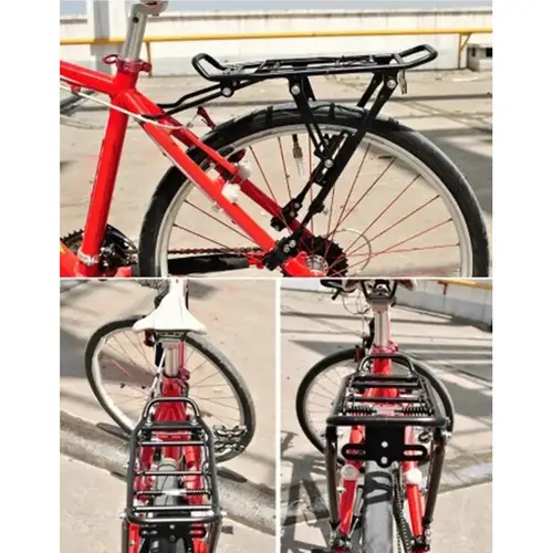 Imagen 2 del producto Portaequipajes trasero para bicicleta de montaña, soporte de aleación de 25kg, estante para asiento trasero, portabicicletas para bicicleta de carretera y MTB