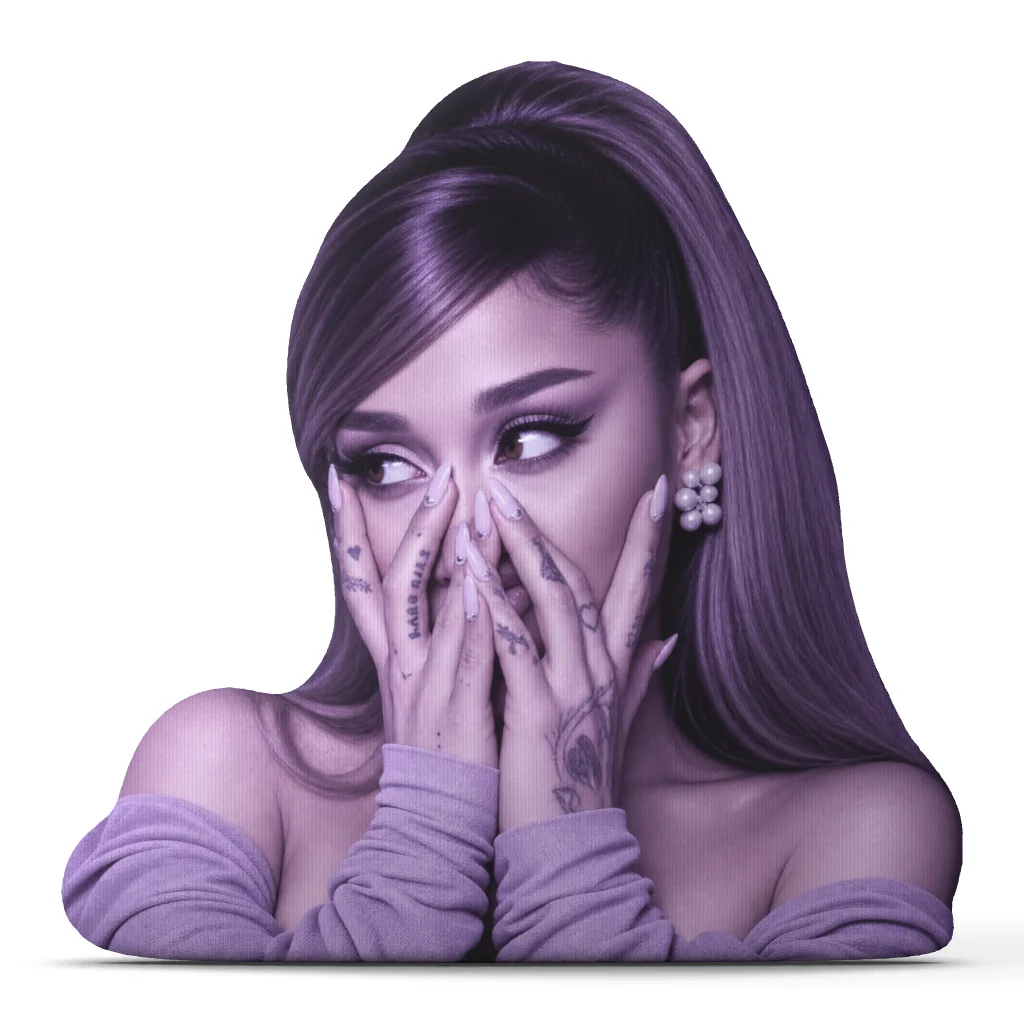 Ariana Grande Shaped Pillow Purple Portrait Cushion Stuffed Throw Pillow Pop Singer Fan Gift Sofa Bedroom Home Decor Accent