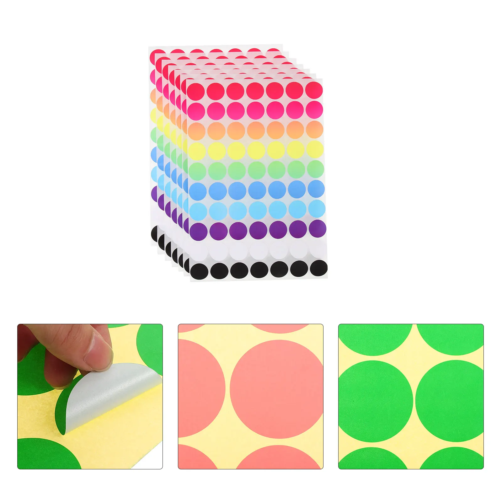

20 Sheets Colored Adhesive Circle Dots Labels For Classification Round Label Stickers Colorful Dot Decals Storage Organization