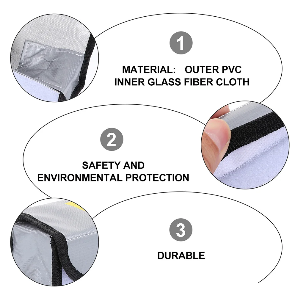 

2Pcs Fireproof Explosion-Proof Bag Protective Pouch Portable Case Explosion-Proof Bag