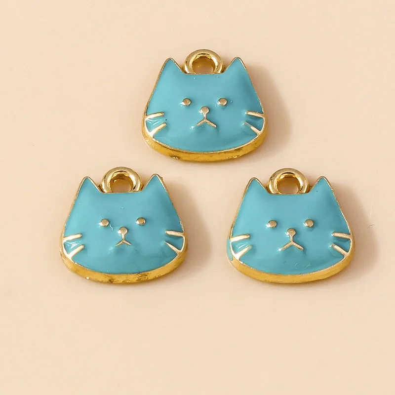 10 قطعة/الوحدة لطيف المينا جميل القط الصغير سحر القطط الصغيرة قلادة ل سوار قلادة اليدوية صنع المجوهرات DIY بها بنفسك #3