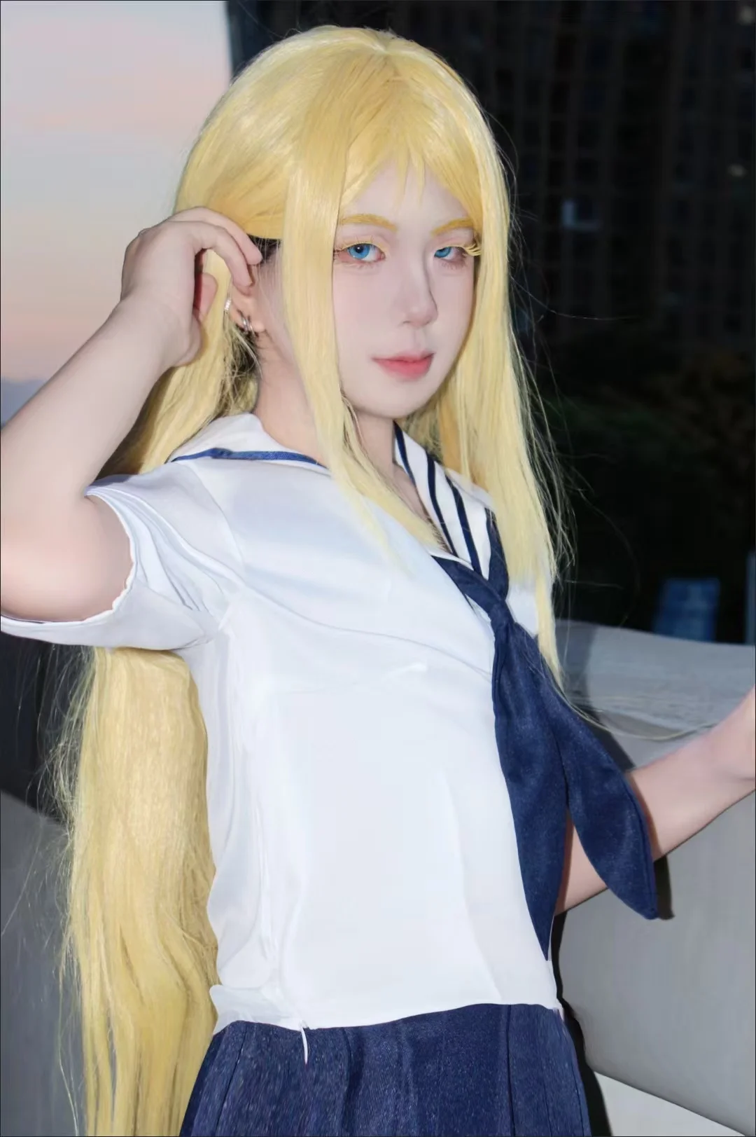 

Summer Time Rendering Mio Kofune Cosplay Sailor School Uniform Set