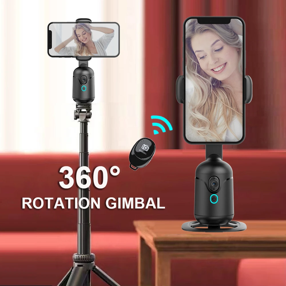 360°Rotation Gimbal Stabilizer Auto Face Tracking Selfie Stick Tripod with Gesture Control Smart Shooting Holder for Vlog Video