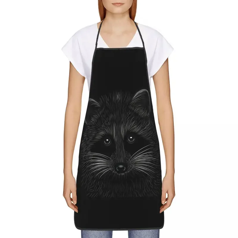 Custom Trash Panda Raccoon Funny Apron  Animal Racoon Adult Unisex Kitchen Chef Bib Tablier Cuisine Cooking Baking Painting