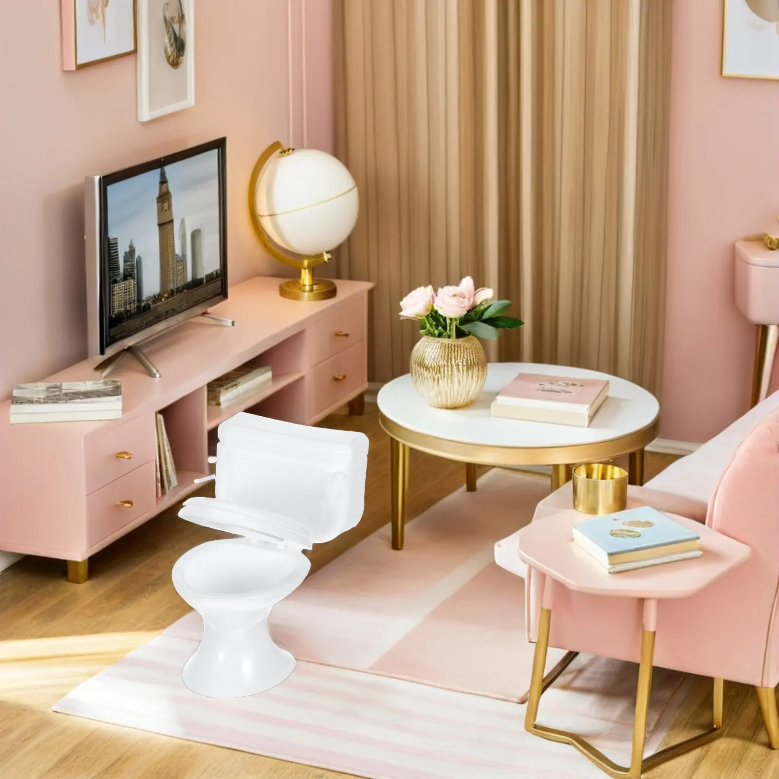 

7Pcs Miniature Toilet 112 Scale White Plastic Realistic Small Bathroom Seat for Dollhouse Accessories Tiny Mini Plastic Toilets
