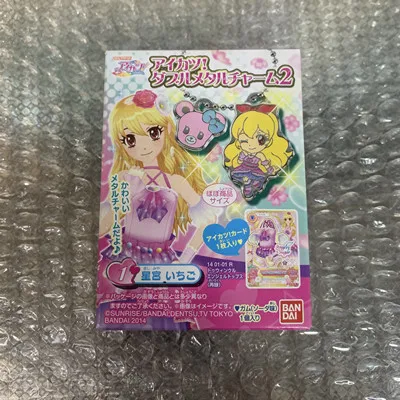 Aikatsu Card Hoshimiya Ichigo Child Metal Figure Pendant Necklace Figure Model Doll Ornaments Flash Kawaii Anime Cartoon Collect