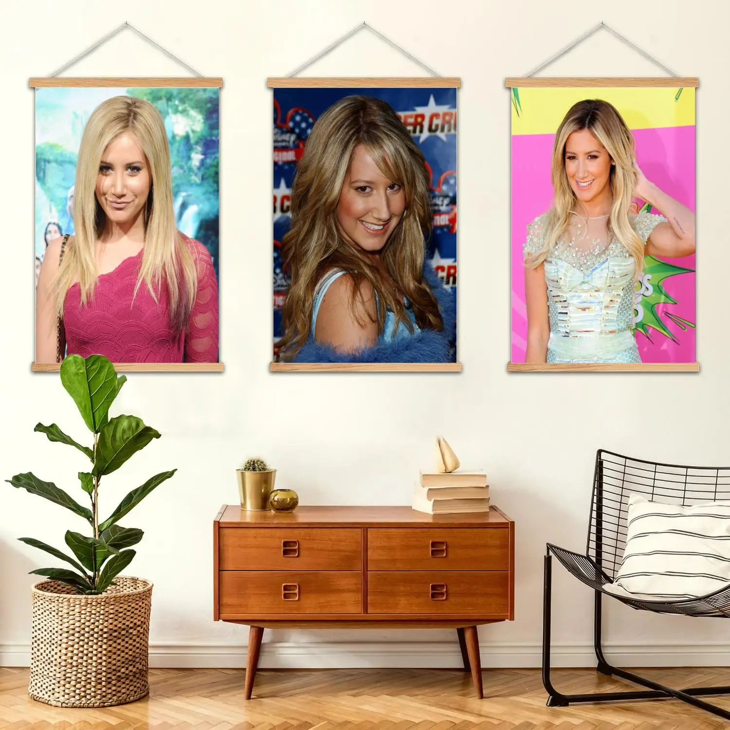 Ashley tisdale emoldurado pintura de parede lona arte cartaz e arte da parede moderna família quarto decoração cartazes, pintura decorativa