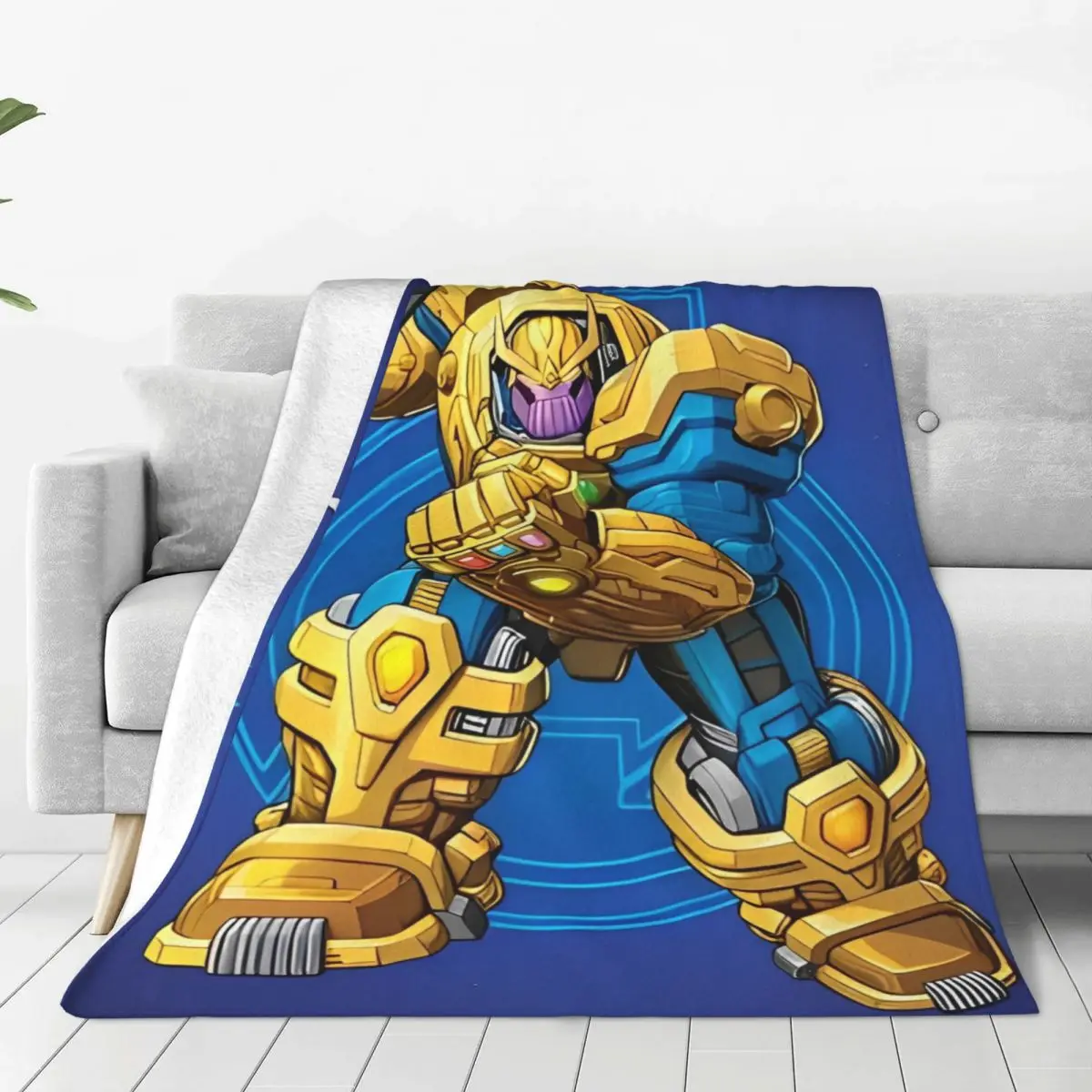 Marvel Thanos Blanket Soft Warm Fashion Plush Throw Blanket For Couch Bed Travel Office Flannel Bedspread Bed Cover